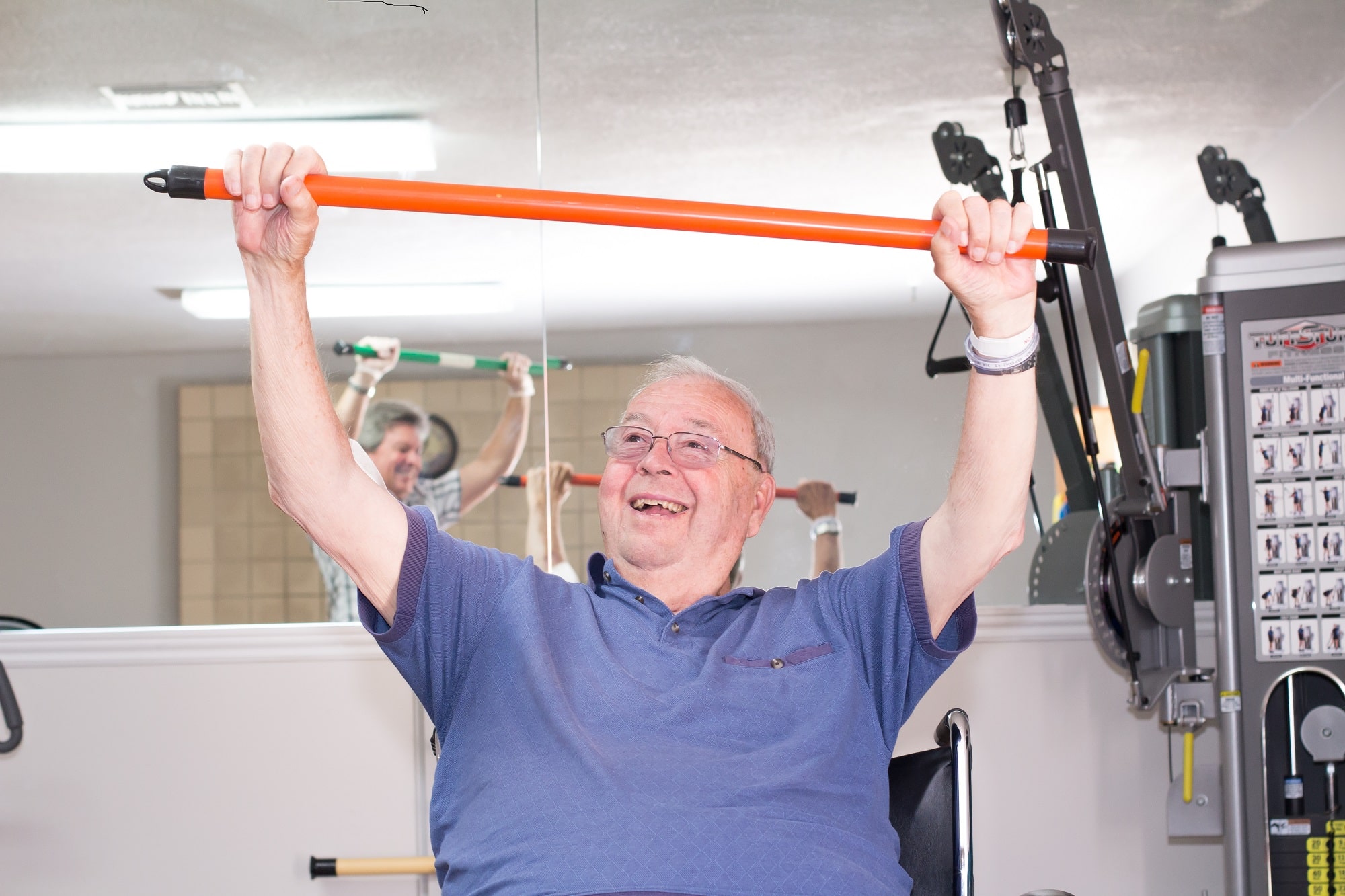 patient doing physical therapy exercise